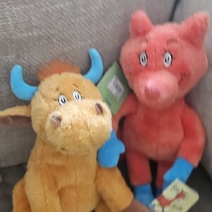 Dr. Seuss Orange and Blue Stuffed Animal Duo